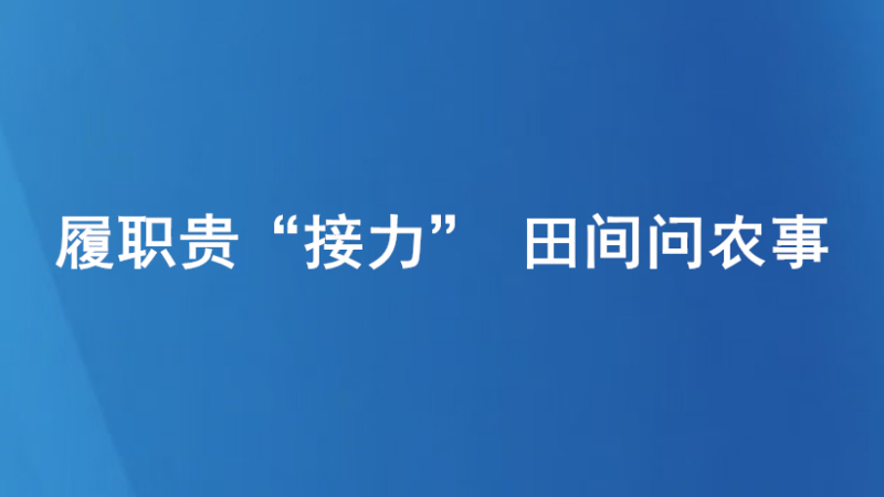 履职贵“接力” 田间问农事