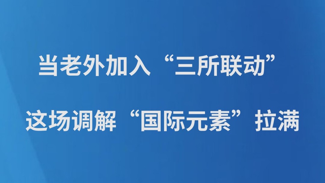 当老外加入“三所联动”， 这场调解“国际元素”拉满