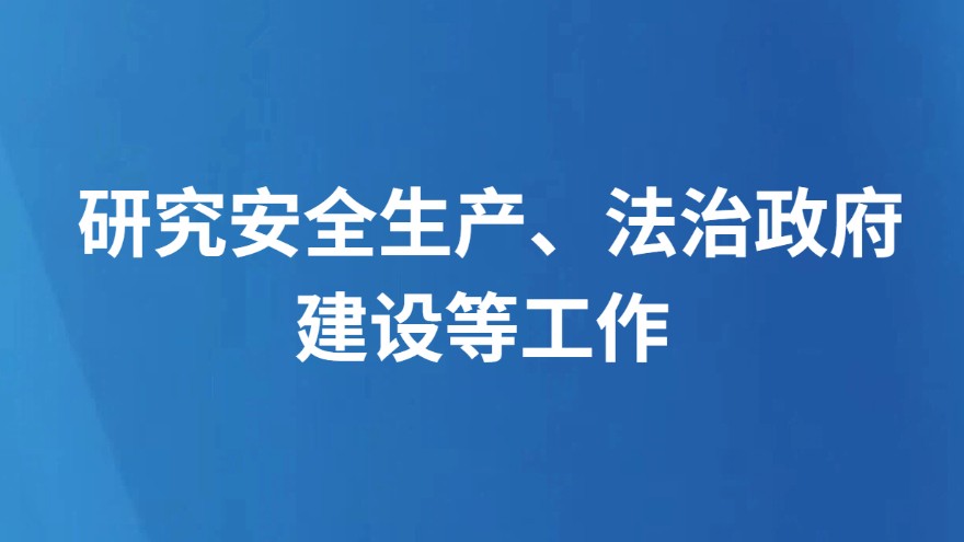 研究安全生产、法治政府建设等工作
