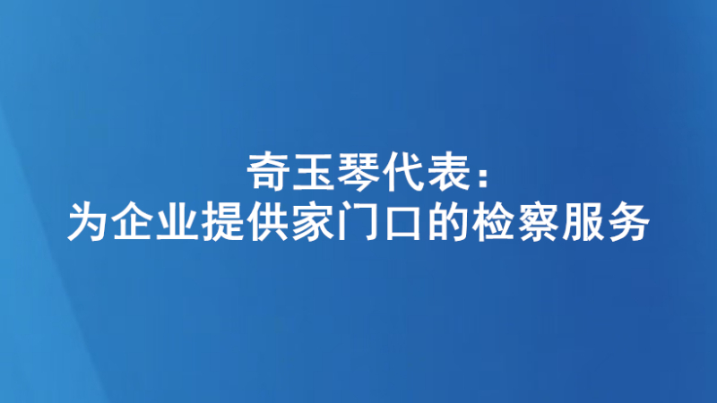 奇玉琴代表：为企业提供家门口的检察服务