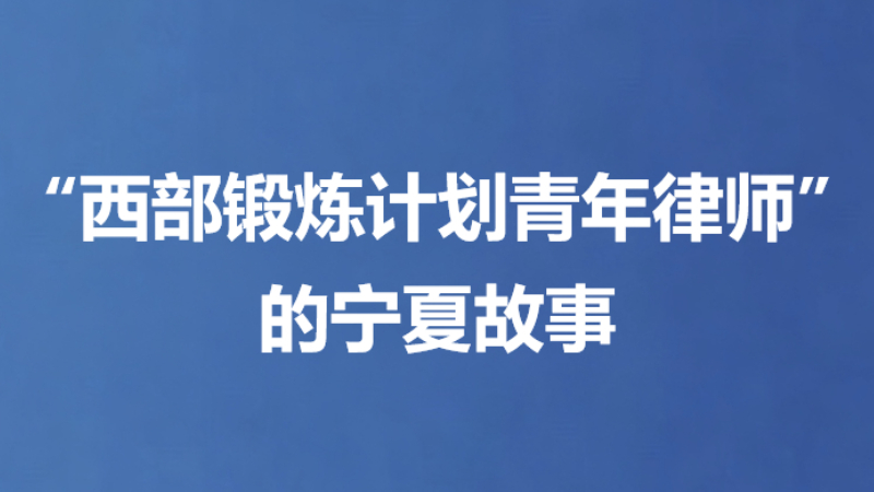 “西部锻炼计划青年律师”的宁夏故事