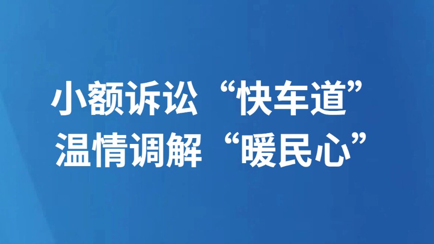 小额诉讼“快车道” 温情调解“暖民心”