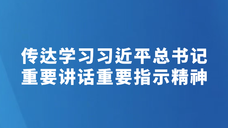 传达学习习近平总书记重要讲话重要指示精神