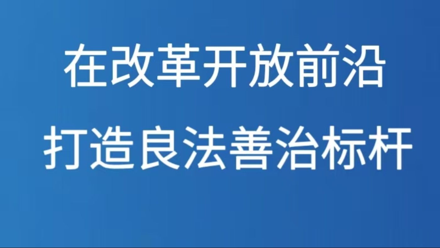 在改革开放前沿打造良法善治标杆