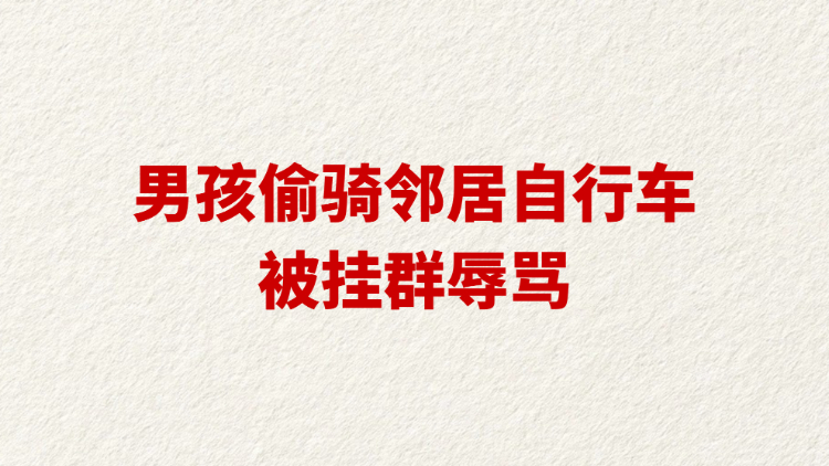 男孩偷骑邻居自行车被挂群辱骂