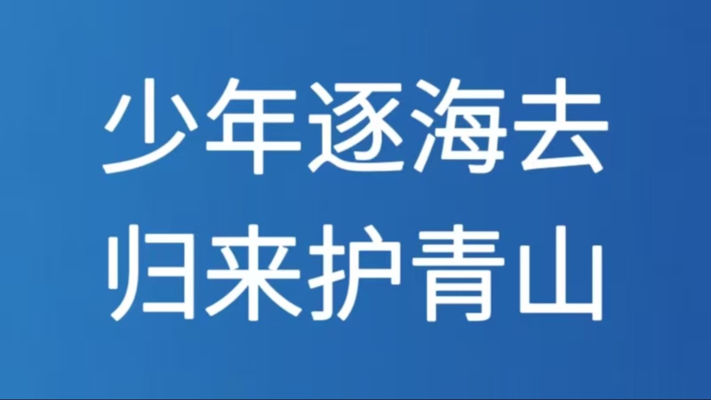 少年逐海去 归来护青山