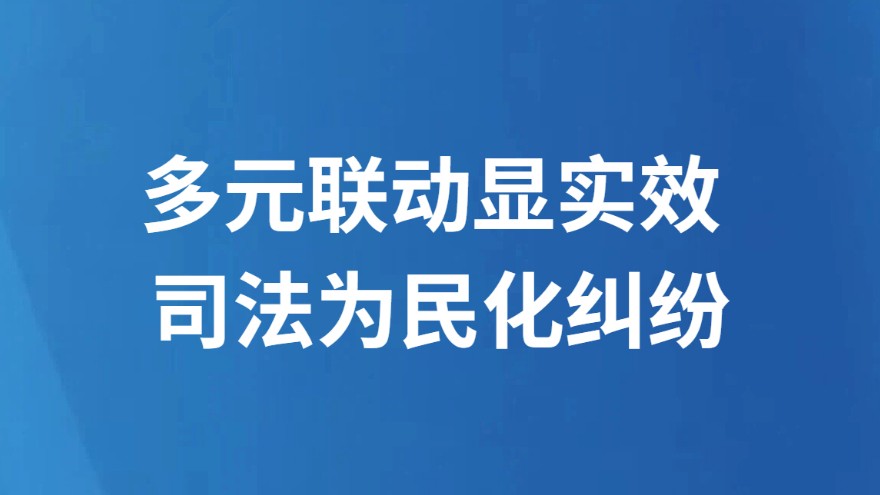 多元联动显实效 司法为民化纠纷