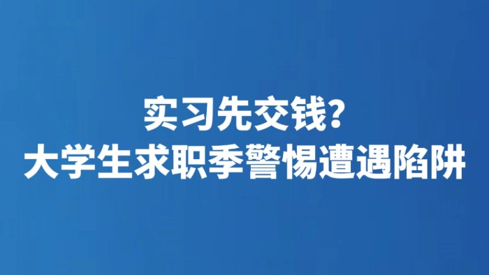 实习先交钱？大学生求职季警惕遭遇陷阱