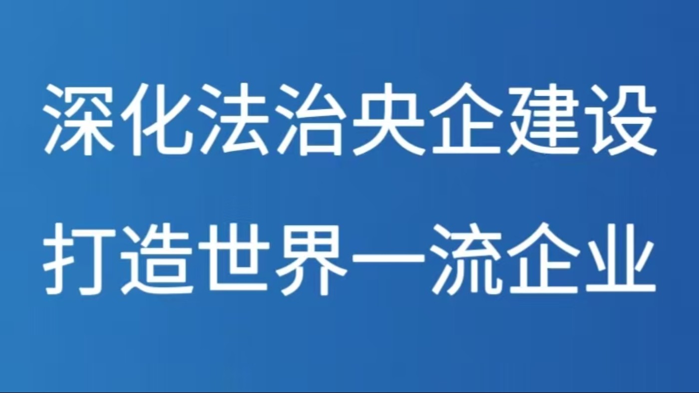 深化法治央企建设 打造世界一流企业