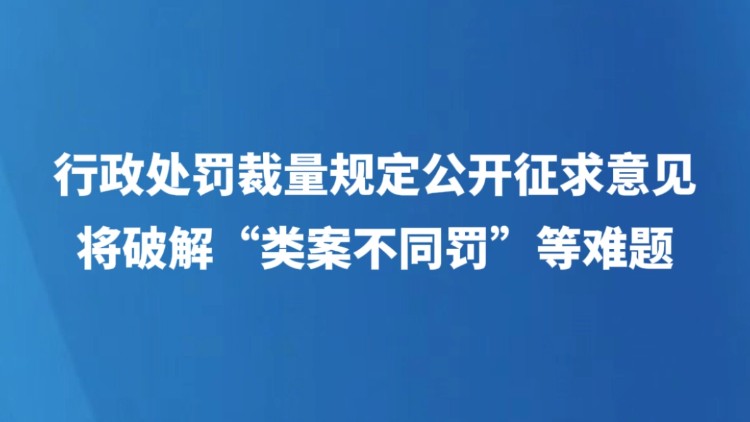 行政处罚裁量规定公开征求意见 将破解“类案不同罚”等难题