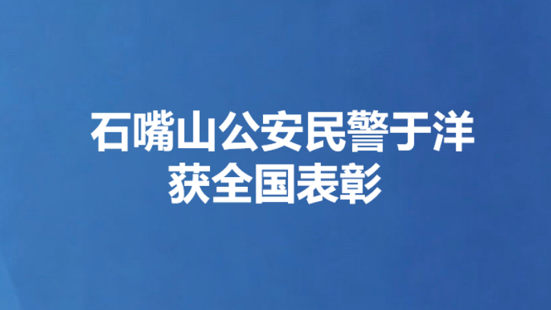 石嘴山公安民警于洋获全国表彰