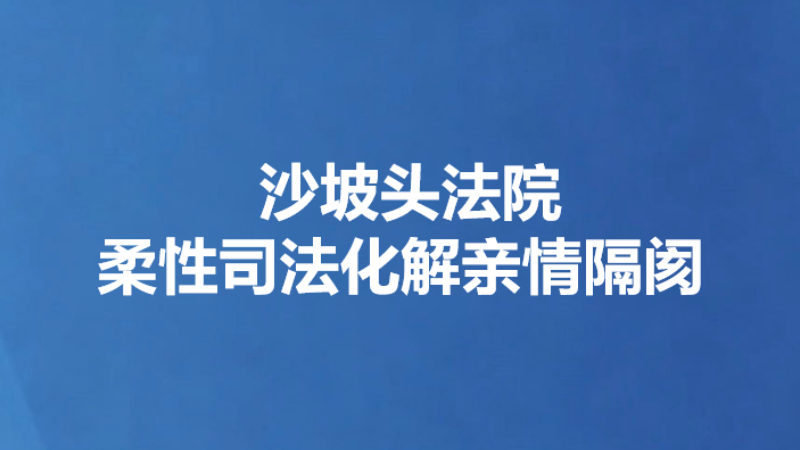 沙坡头法院柔性司法化解亲情隔阂