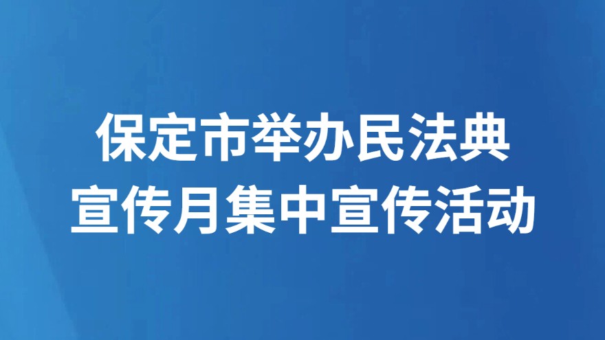 保定市举办民法典宣传月集中宣传活动