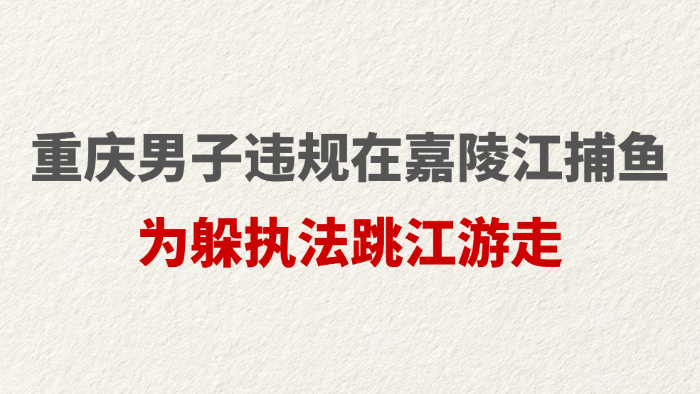 重庆男子违规在嘉陵江捕鱼 为躲执法跳江游走