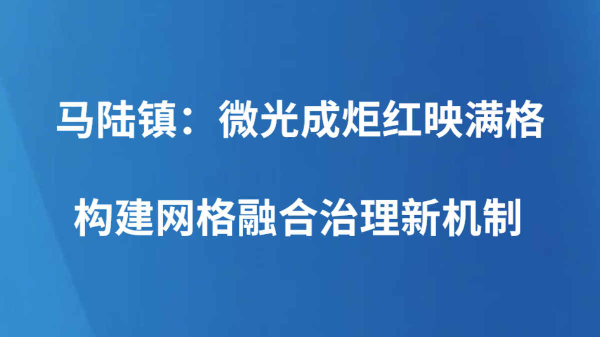 马陆镇：微光成炬红映满格 构建网格融合治理新机制