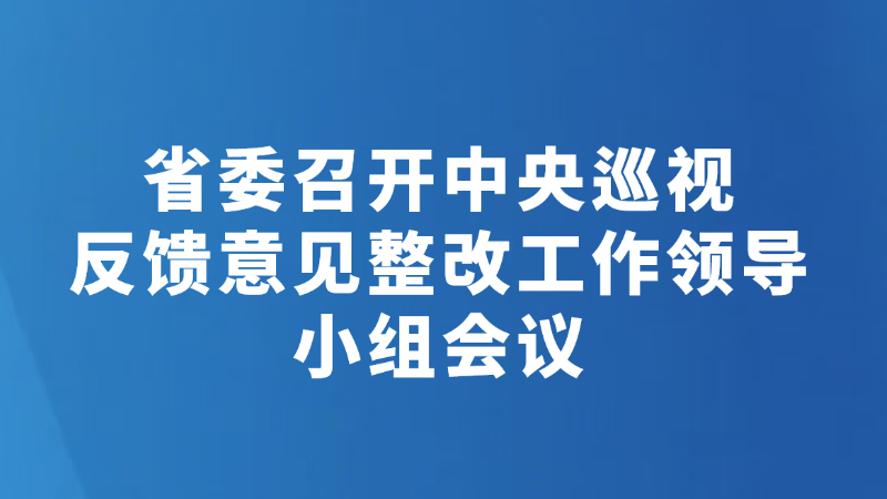 省委召开中央巡视反馈意见整改工作领导小组会议