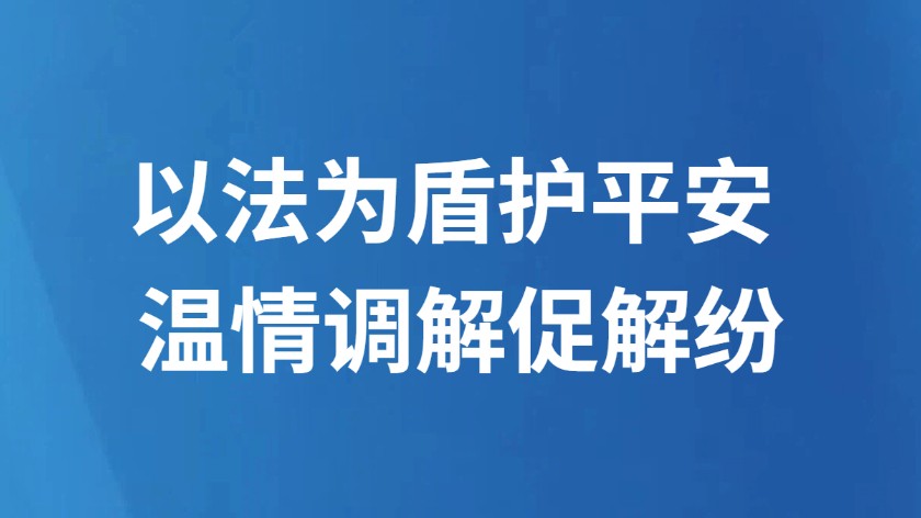 以法为盾护平安 温情调解促解纷