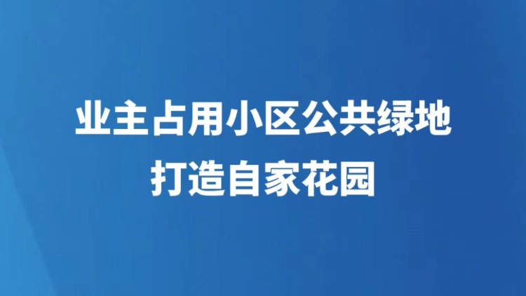 业主占用小区公共绿地打造自家花园