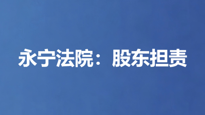 永宁法院：股东担责