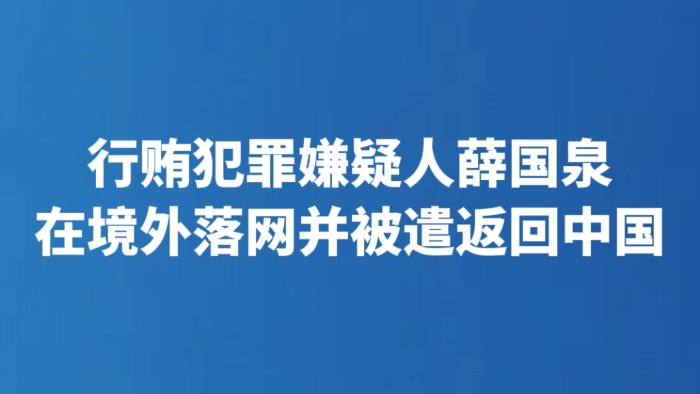 行贿犯罪嫌疑人薛国泉在境外落网并被遣返回中国