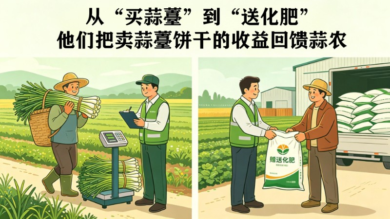 从“买蒜薹”到“送化肥”：他们把卖蒜薹饼干的收益回馈蒜农