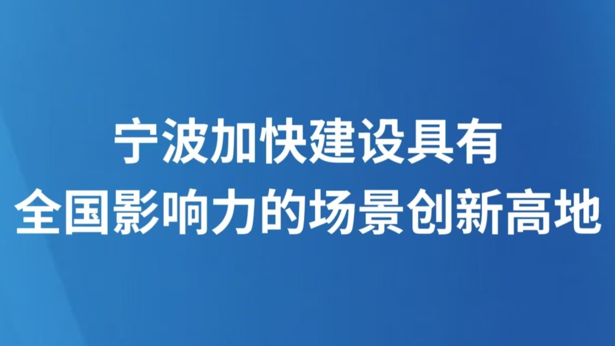 宁波加快建设具有全国影响力的场景创新高地