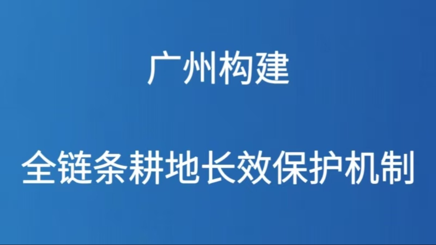 广州构建全链条耕地长效保护机制