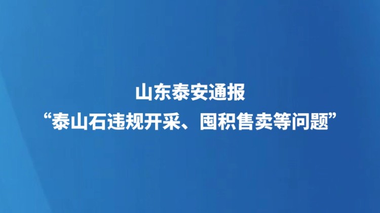 山东泰安通报“泰山石违规开采、囤积售卖等问题”