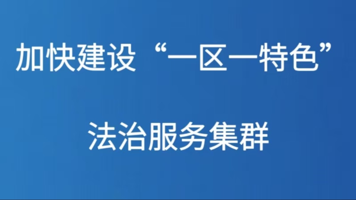 加快建设“一区一特色”法治服务集群