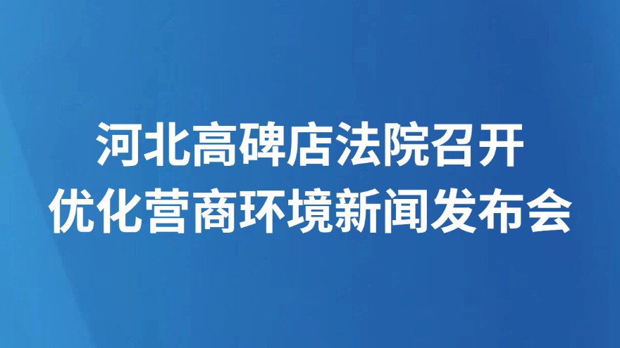 河北高碑店法院召开优化营商环境新闻发布会