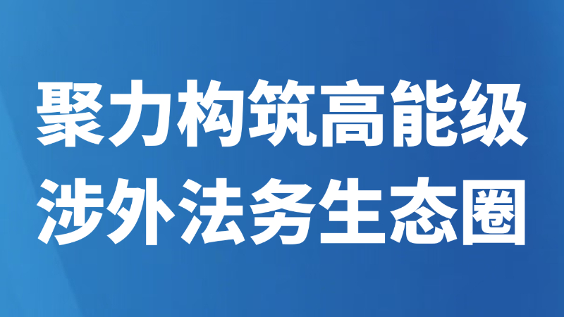 聚力构筑高能级涉外法务生态圈