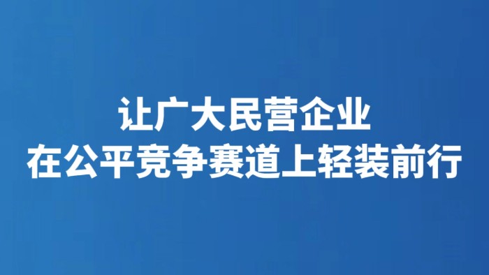 让广大民营企业在公平竞争赛道上轻装前行