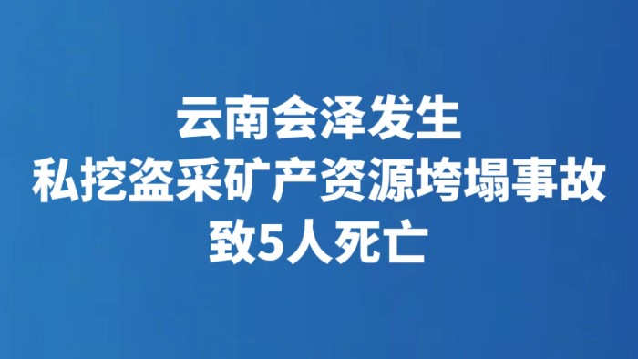 云南会泽发生私挖盗采矿产资源垮塌事故致5人死亡