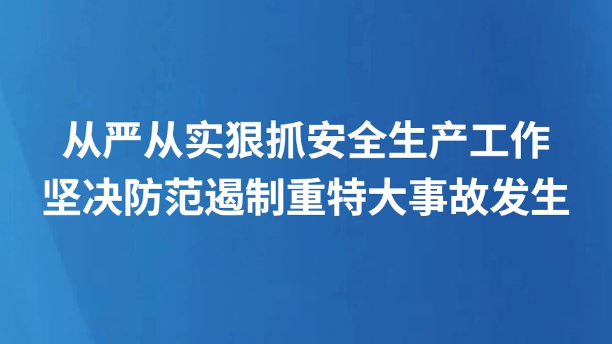 从严从实狠抓安全生产工作 坚决防范遏制重特大事故发生