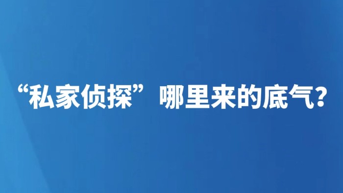 “私家侦探”哪里来的底气？