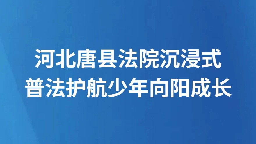 河北唐县法院沉浸式普法护航少年向阳成长