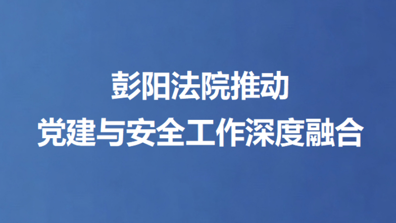 彭阳法院推动党建与安全工作深度融合
