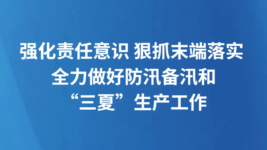 强化责任意识 狠抓末端落实 全力做好防汛备汛和“三夏”生产工作