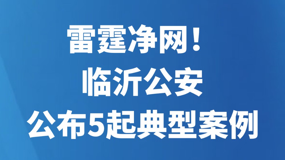 雷霆净网！临沂公安公布5起典型案例
