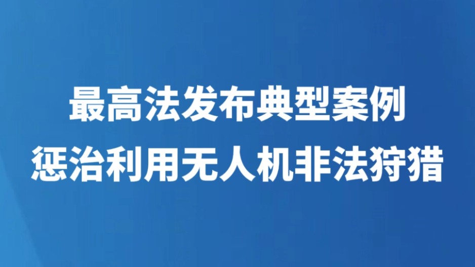 最高法发布典型案例惩治利用无人机非法狩猎