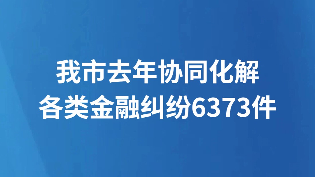 我市去年协同化解各类金融纠纷6373件