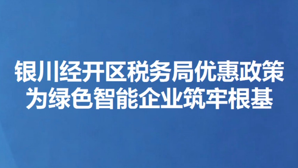 银川经开区税务局优惠政策为绿色智能企业筑牢根基