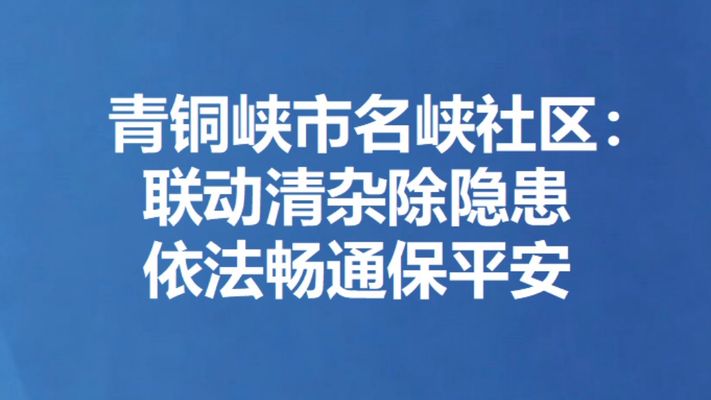 青铜峡市名峡社区：联动清杂除隐患 依法畅通保平安