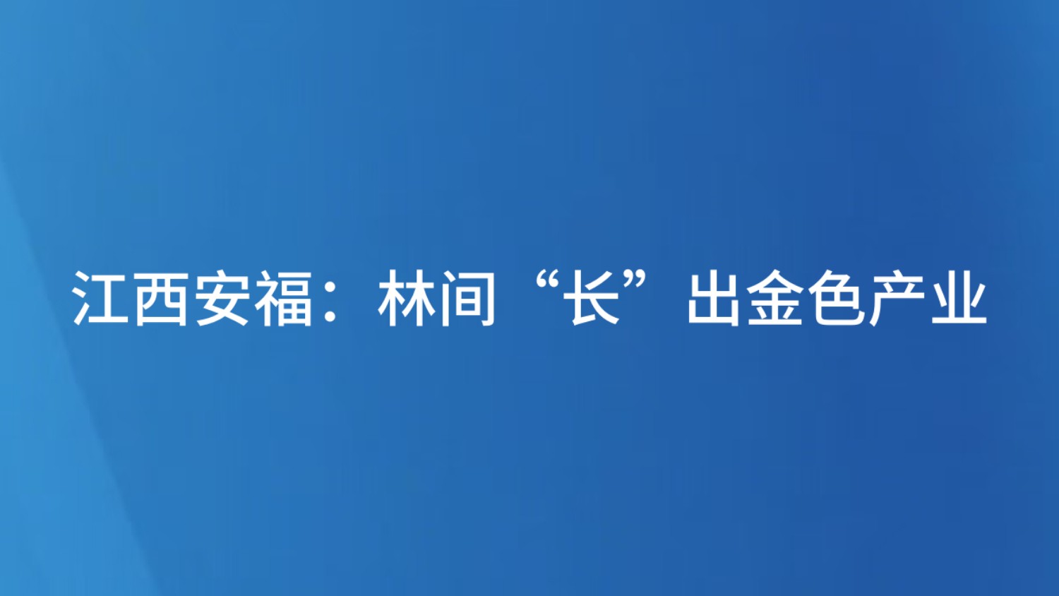 江西安福：林间“长”出金色产业