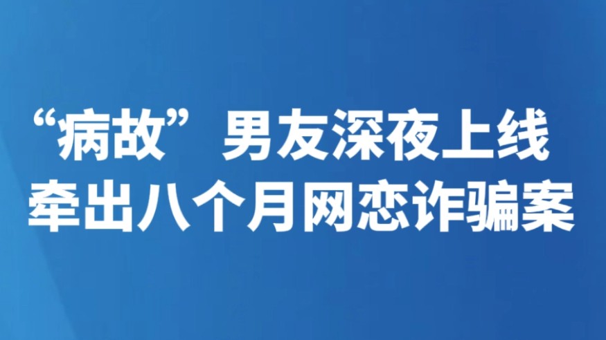 “病故”男友深夜上线 牵出八个月网恋诈骗案