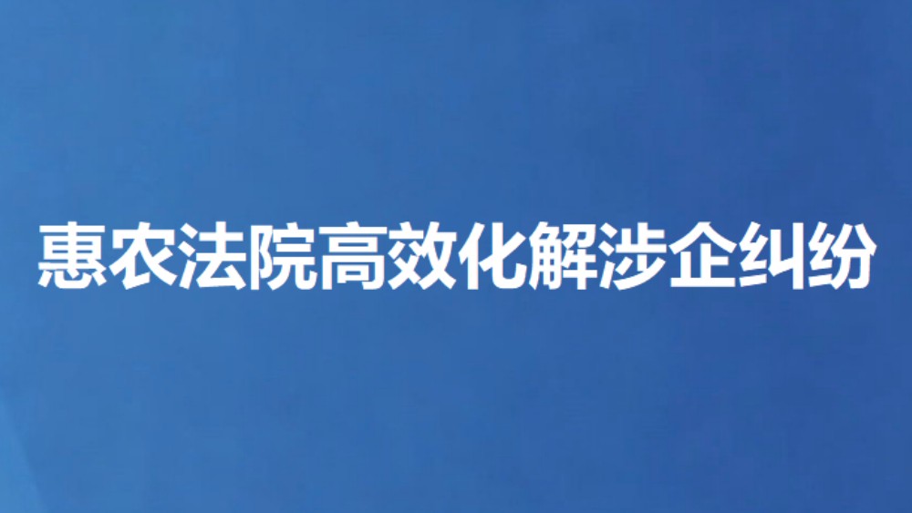 惠农法院高效化解涉企纠纷