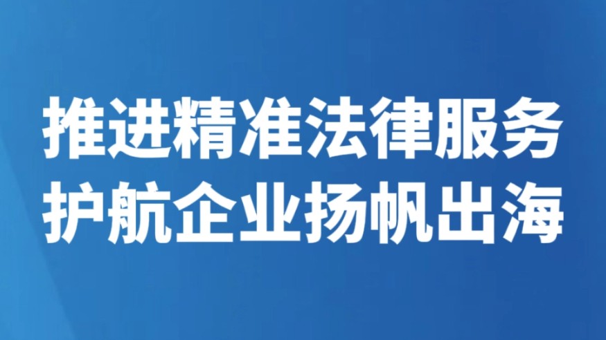推进精准法律服务护航企业扬帆出海