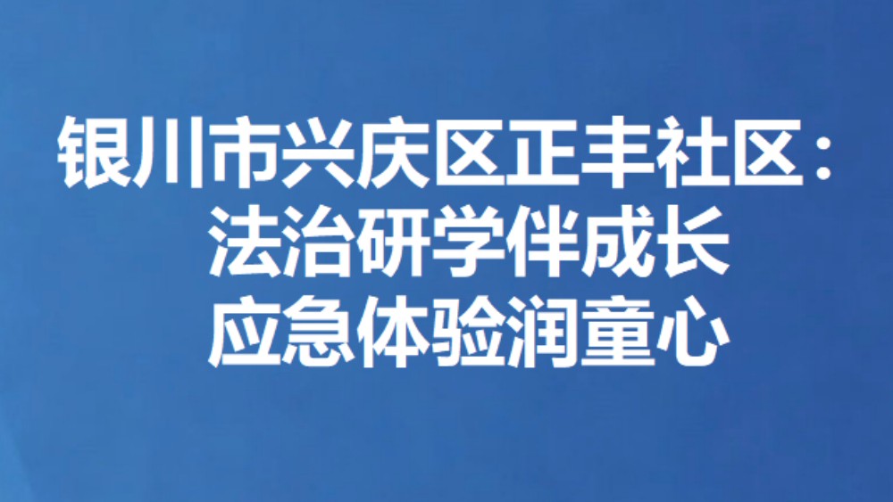 银川市兴庆区正丰社区：法治研学伴成长，应急体验润童心