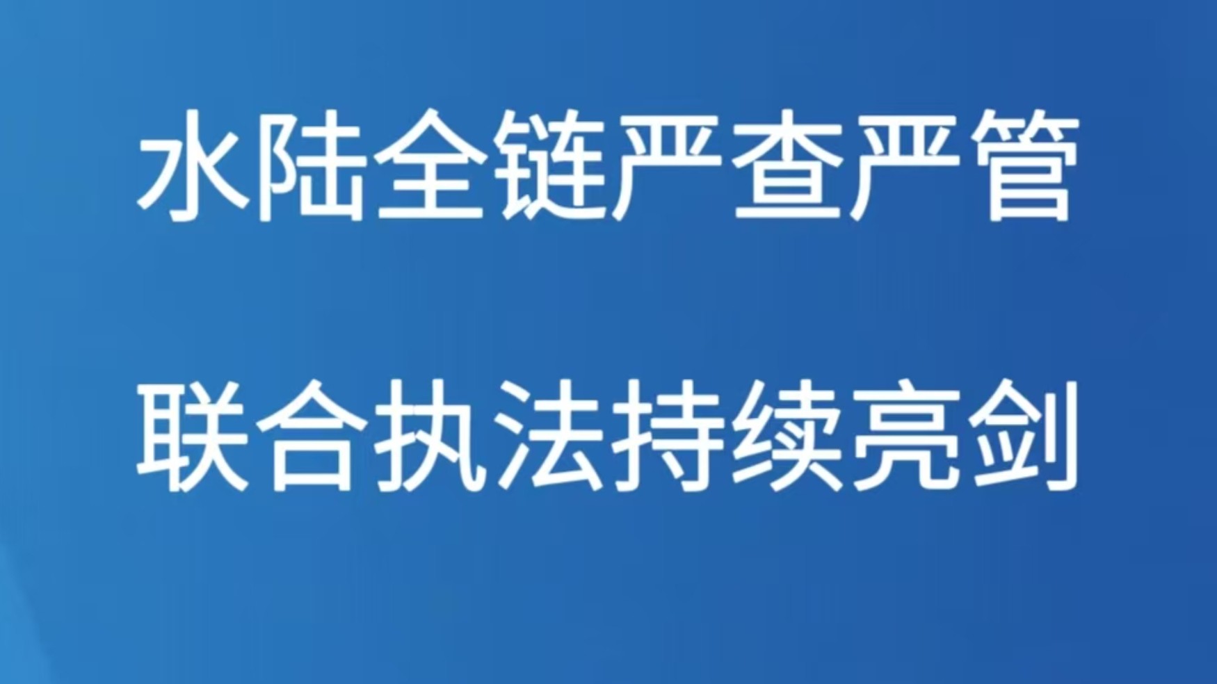 水陆全链严查严管 联合执法持续亮剑