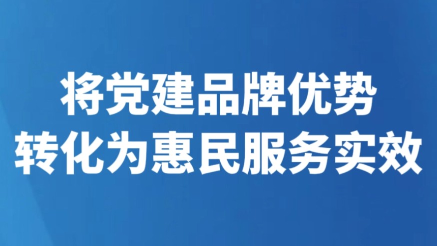 将党建品牌优势转化为惠民服务实效